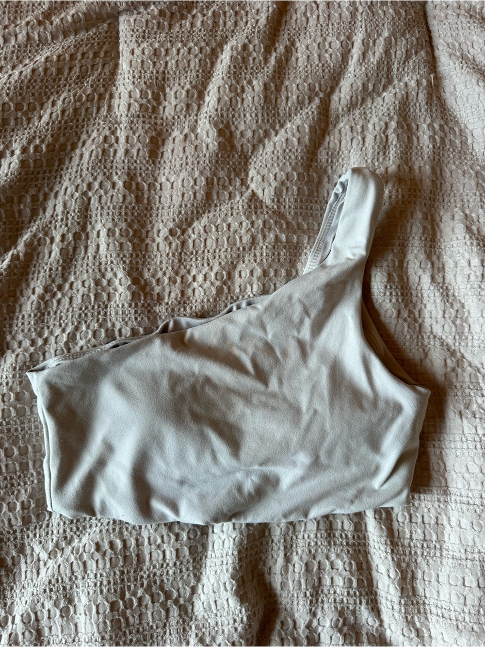 Ryderwear One-Shoulder Sports Bra in Light Gray